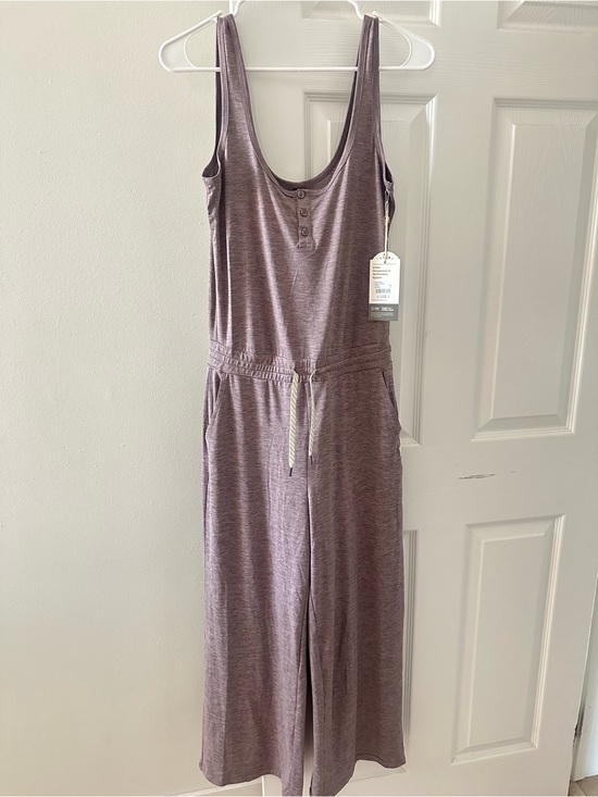 Vuori Other - Vuori Sleeveless Henley Knit Jumpsuit in Mauve